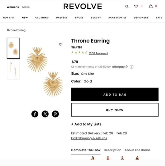 THE THRONE EARRINGS by Shashi x Revolve x Anthro - Picture 3 of 7